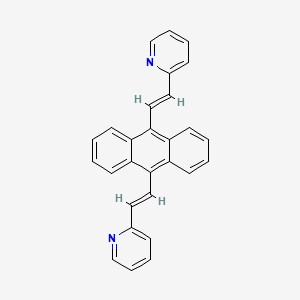 Chemical structure of 9,10-bis((E)-2-(pyridin-2-yl)vinyl)anthracene