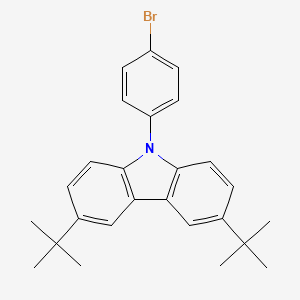 Chemical structure of 9-(4-Bromophenyl)-3,6-di-tert-butylcarbazole