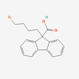 Chemical structure of 9-(4-Bromobutyl)-9H-fluorene-9-carboxylic acid