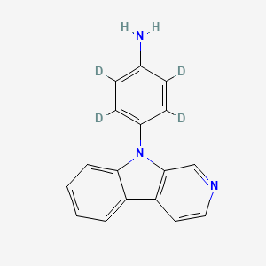 Chemical structure of 9-(4’-Aminophenyl)-9H-pyrido[3,4-b]indole-d4