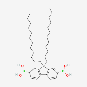 Chemical structure of 9 9-DIDODECYLFLUORENE-2 7-DIBORONIC ACID