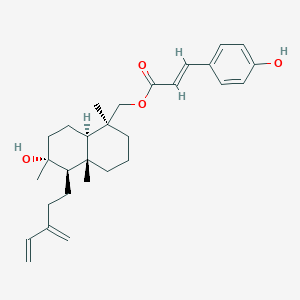 Chemical structure of 8α-Hydroxylabda-13(16),14-dien-19-yl p-hydroxycinnamate