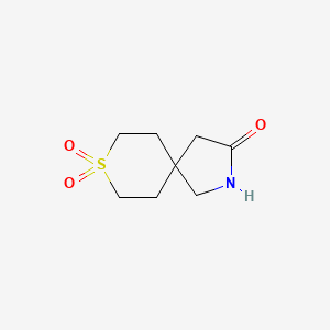 Chemical structure of 8-Thia-2-azaspiro[4.5]decan-3-one 8,8-dioxide