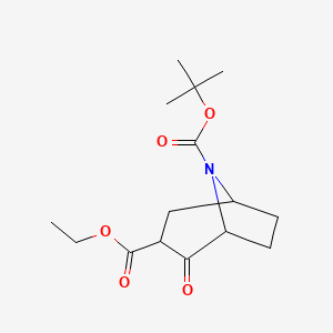 Chemical structure of 8-tert-Butyl 3-ethyl 2-oxo-8-azabicyclo[3.2.1]octane-3,8-dicarboxylate