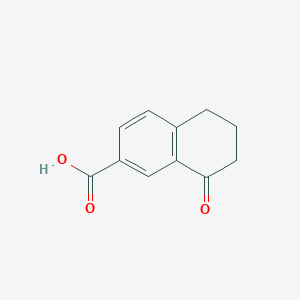 Chemical structure of 8-Oxo-5,6,7,8-tetrahydronaphthalene-2-carboxylic acid