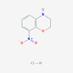 Chemical structure of 8-Nitro-3,4-dihydro-2H-benzo[b][1,4]oxazine hydrochloride
