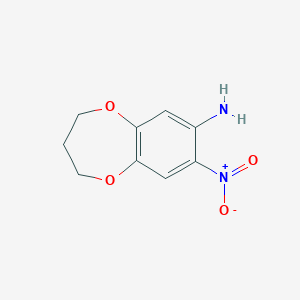 Chemical structure of 8-Nitro-3,4-dihydro-2H-1,5-benzodioxepin-7-amine