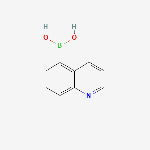 Chemical structure of 8-Methyl-5-quinolineboronic Acid