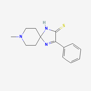 Chemical structure of 8-Methyl-3-phenyl-1,4,8-triazaspiro[4.5]dec-3-ene-2-thione