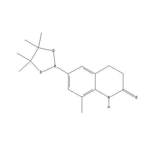 Chemical structure of 8-Methyl-2-oxo-1,2,3,4-tetrahydroquinoline-6-boronic Acid Pinacol Ester