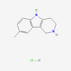 Chemical structure of 8-methyl-1H,2H,3H,4H,5H-pyrido(4,3-b)indole hydrochloride