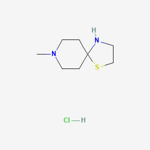 Chemical structure of 8-Methyl-1-thia-4,8-diazaspiro[4.5]decanehydrochloride