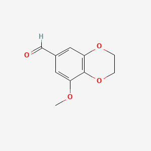 Chemical structure of 8-Methoxy-2,3-dihydro-1,4-benzodioxine-6-carbaldehyde