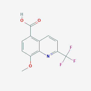 Chemical structure of 8-Methoxy-2-(trifluoromethyl)quinoline-5-carboxylic acid