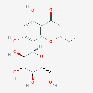 Chemical structure of 8-Glucosyl-5,7-dihydroxy-2-isopropylchromone