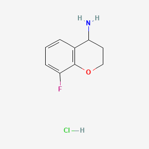 Chemical structure of 8-Fluorochroman-4-amine hydrochloride