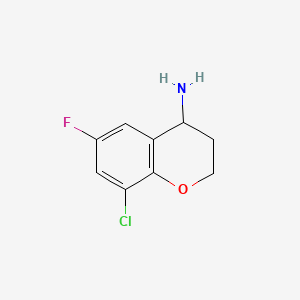 Chemical structure of 8-Chloro-6-fluorochroman-4-amine