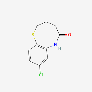 Chemical structure of 8-Chloro-3,4-dihydro-2H-1,6-benzothiazocin-5(6H)-one
