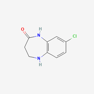 Chemical structure of 8-Chloro-1,3,4,5-tetrahydro-2H-1,5-benzodiazepin-2-one