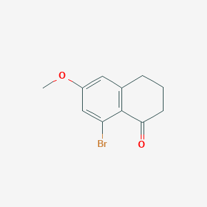 Chemical structure of 8-Bromo-6-methoxy-tetralin-1-one