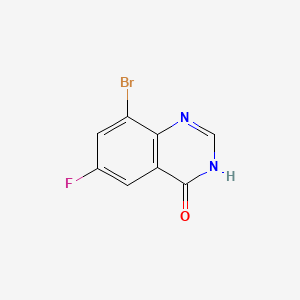 Chemical structure of 8-Bromo-6-fluoroquinazolin-4(3H)-one
