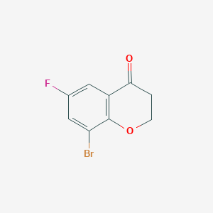 Chemical structure of 8-Bromo-6-fluorochroman-4-one