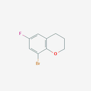 Chemical structure of 8-Bromo-6-fluorochroman