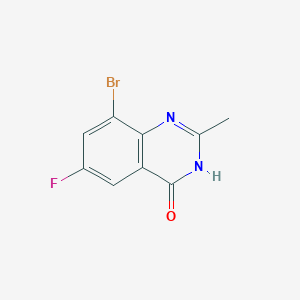 Chemical structure of 8-Bromo-6-fluoro-2-methylquinazolin-4(3H)-one