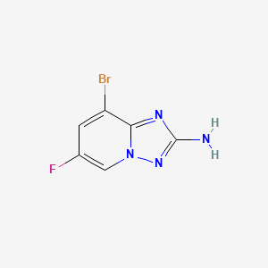 Chemical structure of 8-Bromo-6-fluoro-[1,2,4]triazolo[1,5-a]pyridin-2-amine