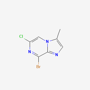 Chemical structure of 8-Bromo-6-chloro-3-methylimidazo[1,2-a]pyrazine