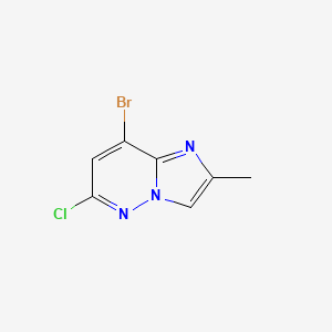 Chemical structure of 8-Bromo-6-chloro-2-methylimidazo[1,2-b]pyridazine
