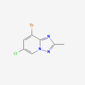 Chemical structure of 8-Bromo-6-chloro-2-methyl-[1,2,4]triazolo[1,5-a]pyridine