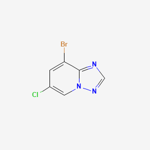 Chemical structure of 8-Bromo-6-chloro-[1,2,4]triazolo[1,5-a]pyridine