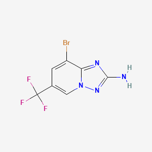 Chemical structure of 8-Bromo-6-(trifluoromethyl)-[1,2,4]triazolo[1,5-a]pyridin-2-amine