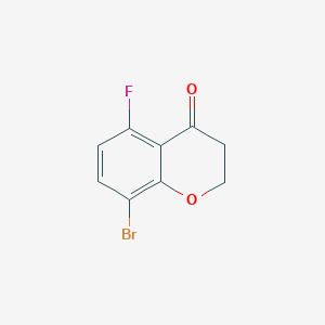 Chemical structure of 8-Bromo-5-fluorochroman-4-one