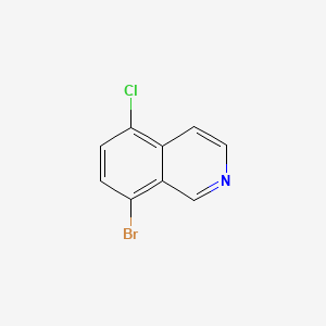 Chemical structure of 8-Bromo-5-chloroisoquinoline