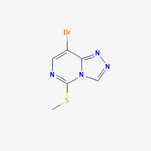 Chemical structure of 8-Bromo-5-(methylthio)[1,2,4]triazolo[4,3-c]pyrimidine