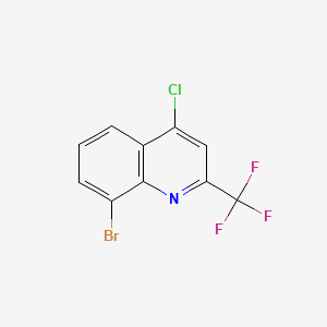 Chemical structure of 8-Bromo-4-chloro-2-(trifluoromethyl)quinoline