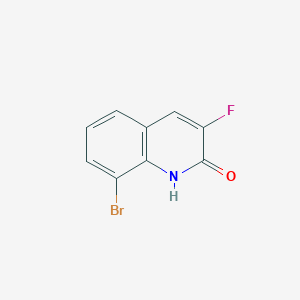 Chemical structure of 8-Bromo-3-fluoroquinolin-2-ol