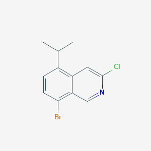 Chemical structure of 8-bromo-3-chloro-5-(1-methylethyl)-