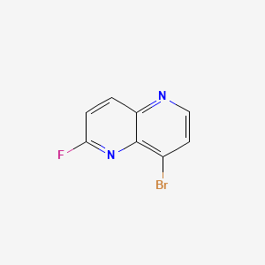 Chemical structure of 8-Bromo-2-fluoro-1,5-naphthyridine