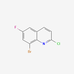 Chemical structure of 8-Bromo-2-chloro-6-fluoroquinoline