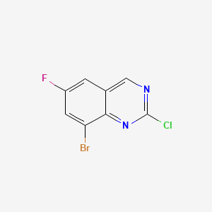 Chemical structure of 8-Bromo-2-chloro-6-fluoroquinazoline