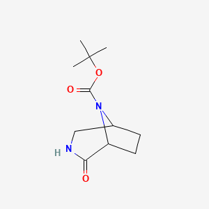 Chemical structure of 8-boc-3,8-diazabicyclo[3.2.1]octan-2-one