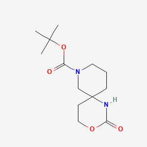 Chemical structure of 8-Boc-2-oxo-3-oxa-1,8-diaza-spiro[5.5]undecane