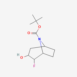 Chemical structure of 8-Boc-2-fluoro-8-aza-bicyclo[3.2.1]octan-3-ol
