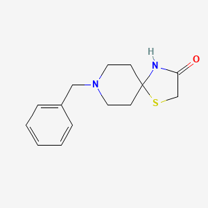 Chemical structure of 8-Benzyl-1-thia-4,8-diazaspiro[4.5]decan-3-one