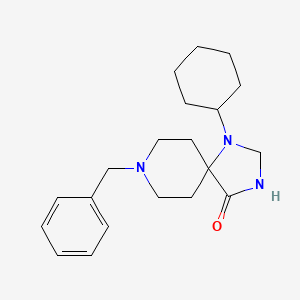 Chemical structure of 8-Benzyl-1-cyclohexyl-1,3,8-triazaspiro[4.5]decan-4-one