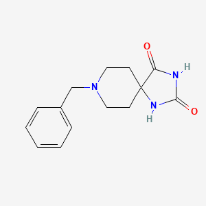 Chemical structure of 8-Benzyl-1,3,8-triazaspiro[4.5]decane-2,4-dione
