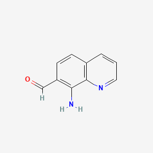 Chemical structure of 8-Aminoquinoline-7-carbaldehyde
